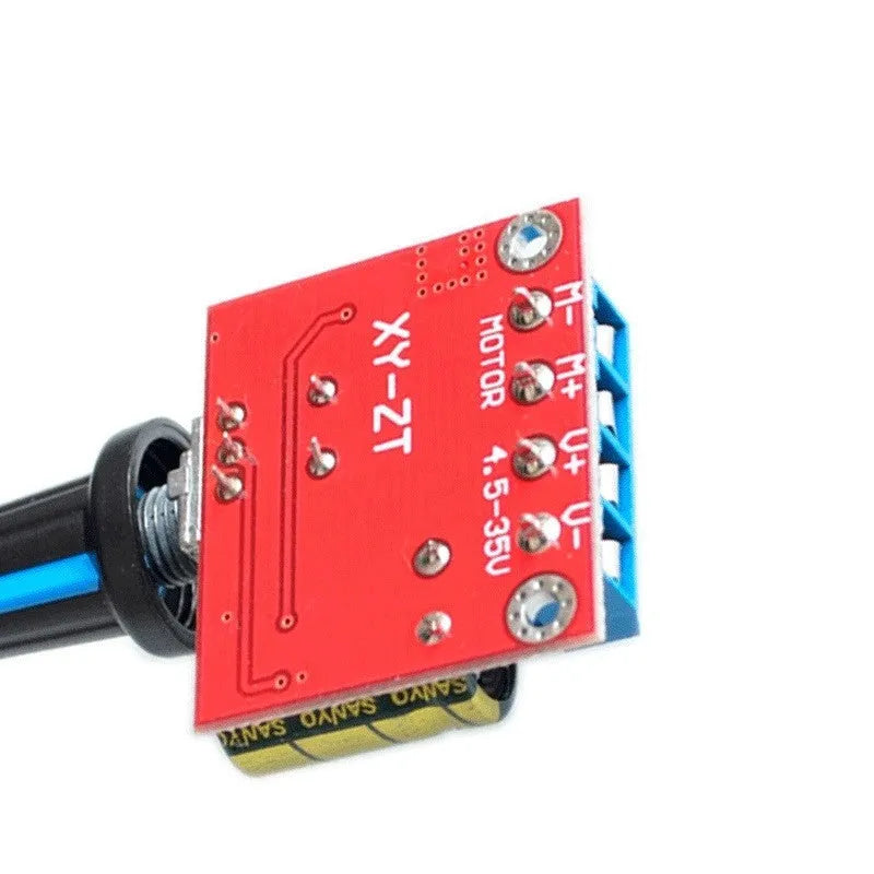PWM DC motor speed governor unit with potentiometer knob for 5V to 35V control