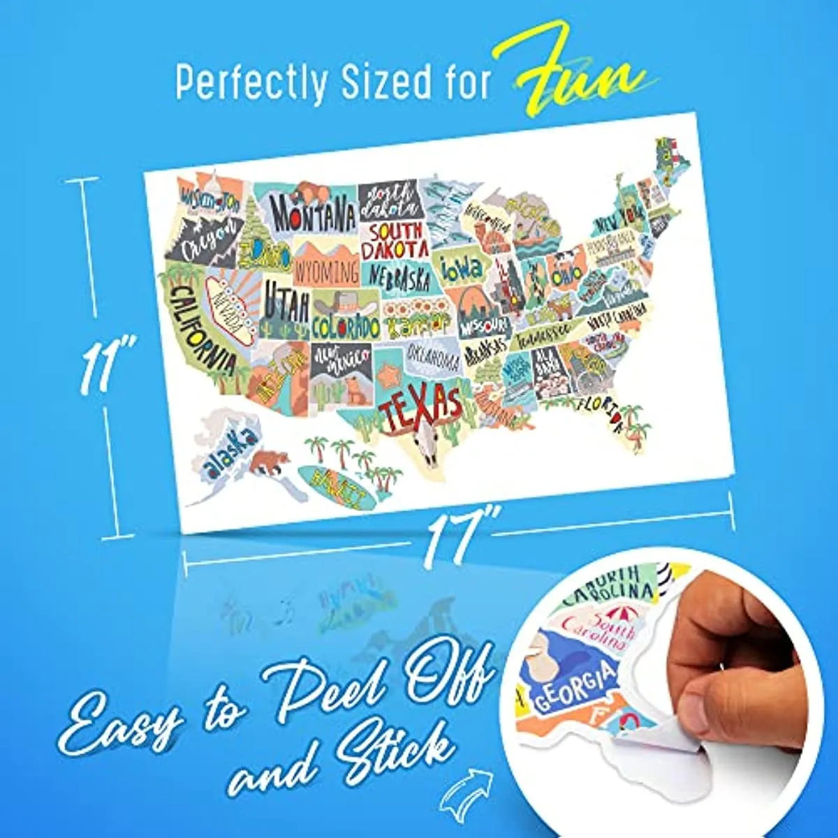 Travel-themed car sticker set with map design and removable adhesive vinyl letters for vehicle personalisation