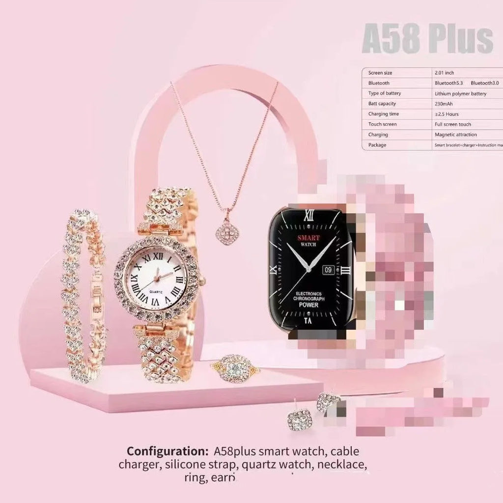 A58plus smart watch with touch screen and Bluetooth calling functionality on wrist