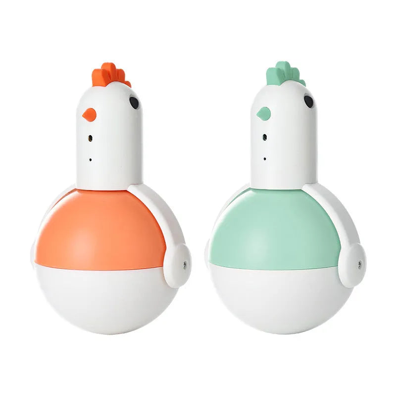 Green or orange chicken-shaped electric cat toy with automatic motion and laser light.