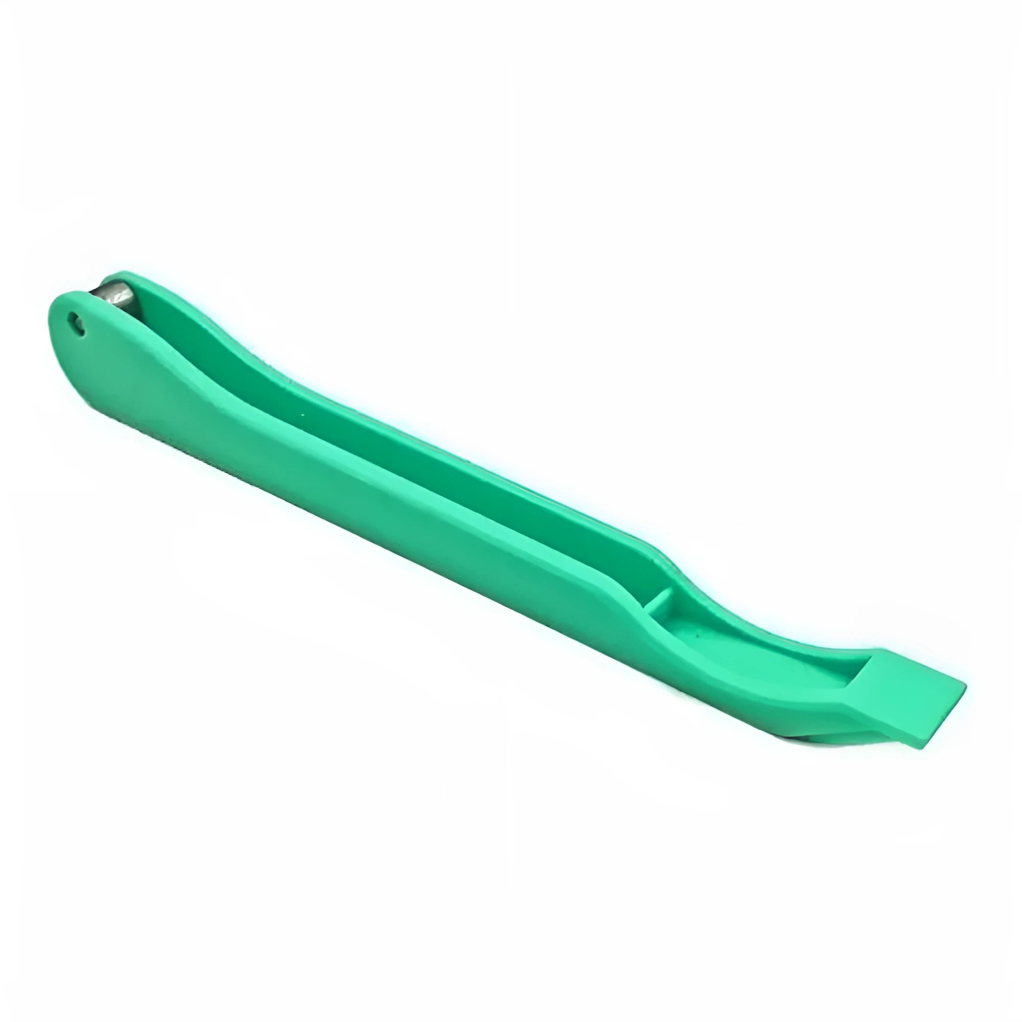 Plastic hand foil tool in green on white background, 14cm length for nail art