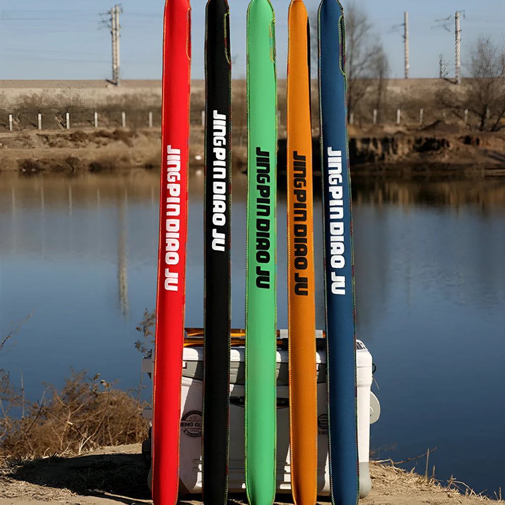 Telescopic fishing rod bag in cotton fabric measuring 95cm by 6.5cm for rods up to 150cm