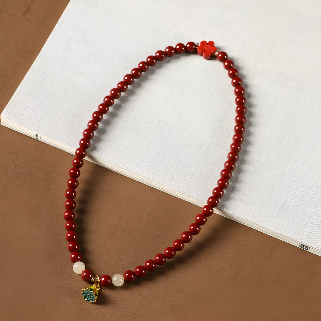 Purple gold sand double circle women's bracelet with 6mm hand-woven beads and lotus seedpod retro design