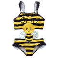 Baby girls watermelon printed one-piece swimsuit in pink with watermelon pattern, polyester, sizes 12M to 8T