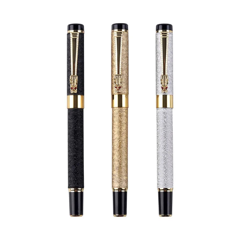 Immortal metal fountain pen with iridium nib in white colour, fine tip 0.5mm