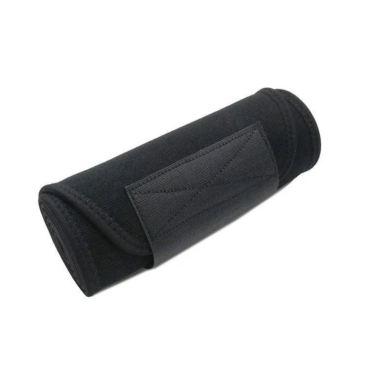 Neoprene fitness lumbar support belt for waist, shown in black colour.