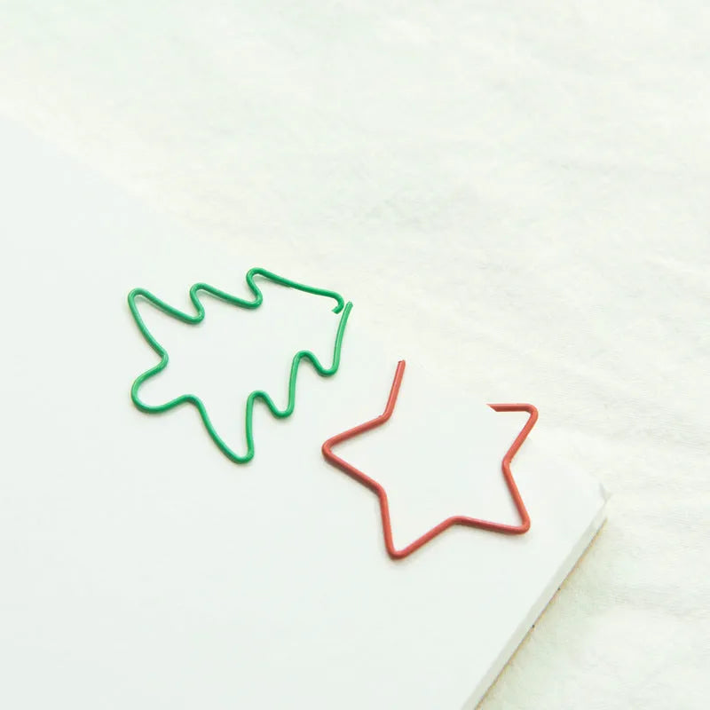 Christmas series mixed colour paper clips assortment with metal alloy PET coated construction