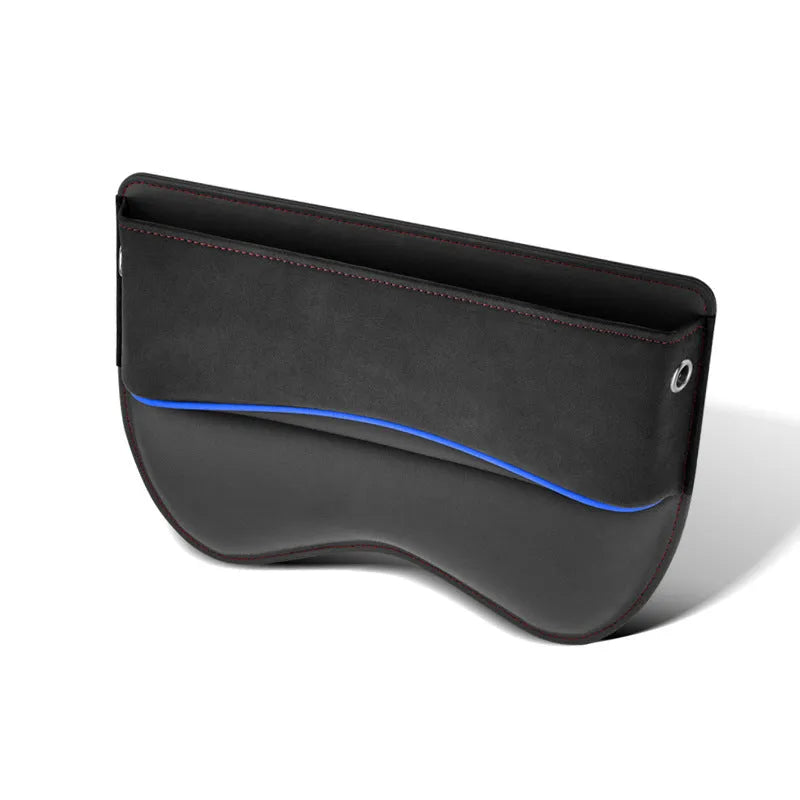 Leather car seat storage box in a choice of five suede-matching colours.