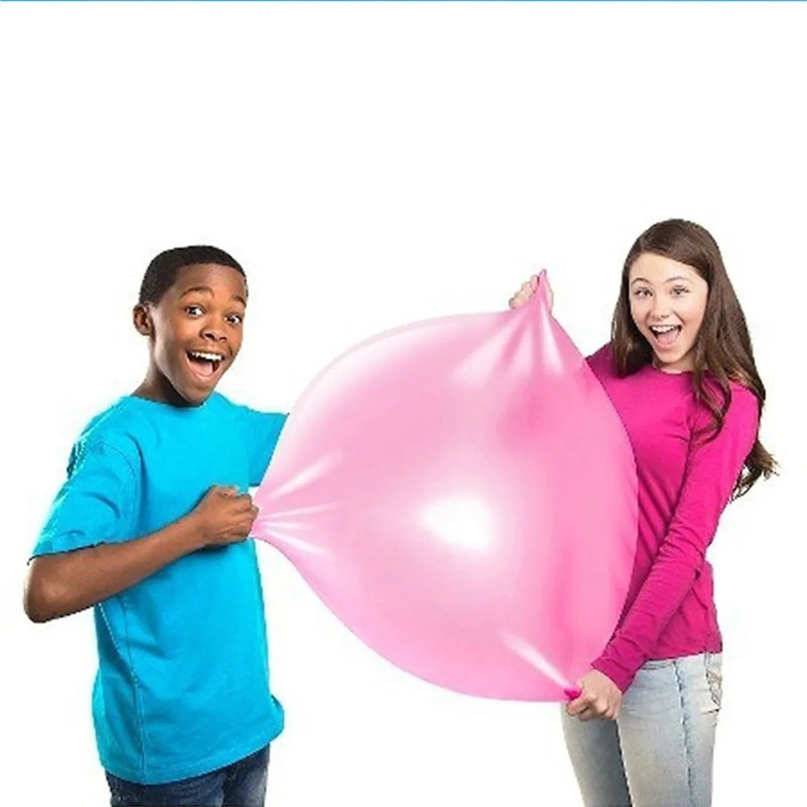 Inflatable TPR bouncy ball in pink, yellow, green, and blue colours with size options from 40 cm to 120 cm diameter