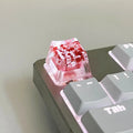 High transparency resin mechanical keyboard keycap with starry sky design in green colour