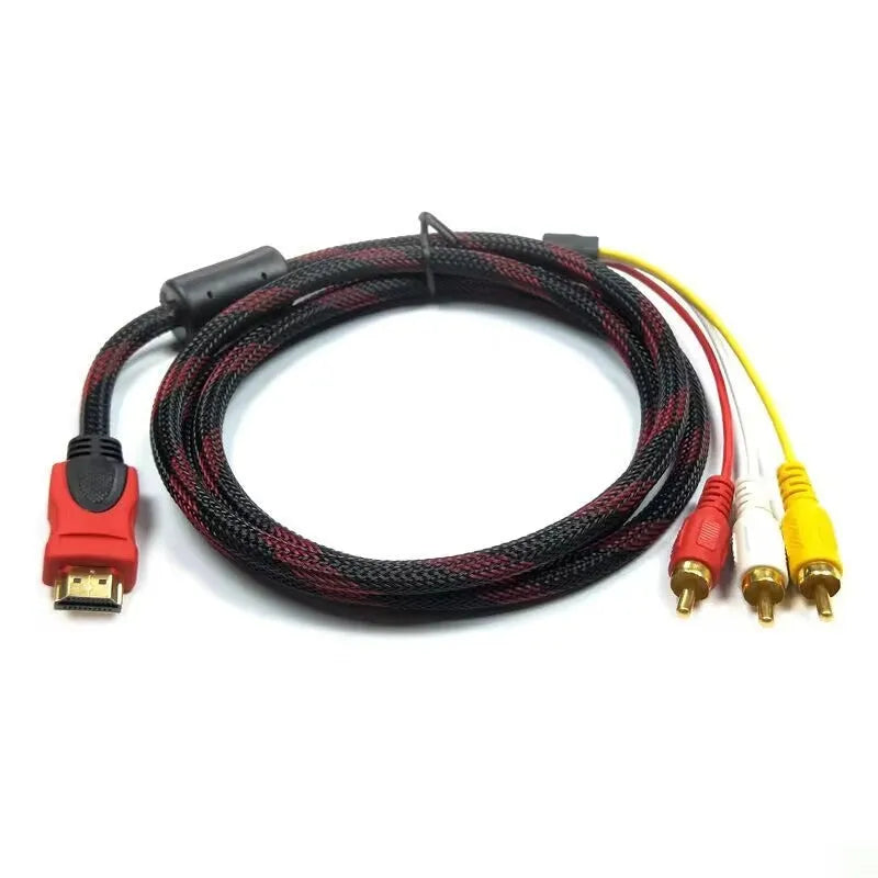 HDMI to AV15 M conversion wire showing both connector ends and 1.5 metre cable length