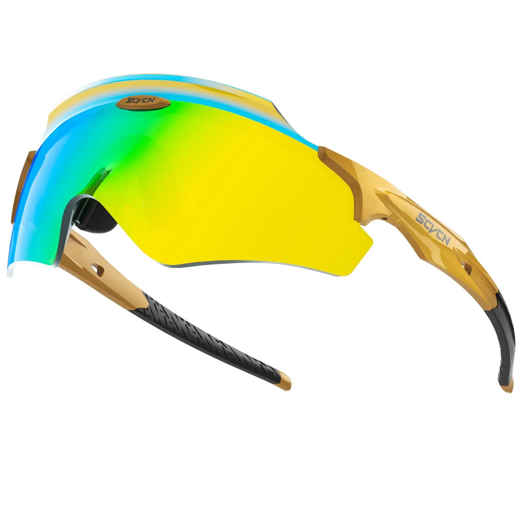 Frameless windproof sports glasses with a colourful integrated lens, shown in a 02 style colour.