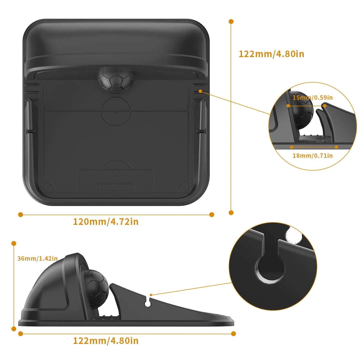 Peak-X5 colour silicone automobile phone holder on car dashboard