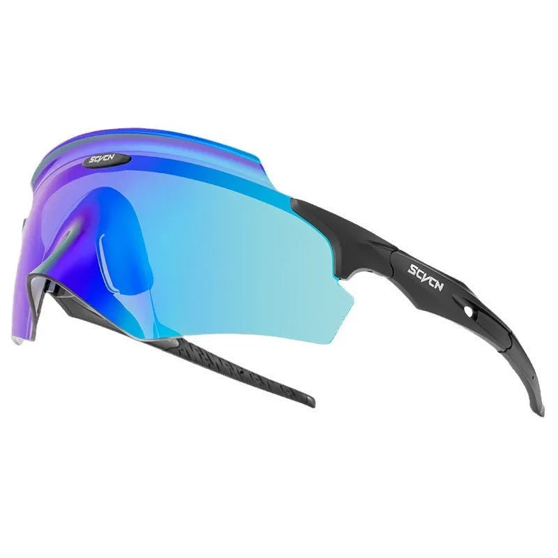 Frameless windproof sports glasses with a colourful integrated lens, shown in a 02 style colour.