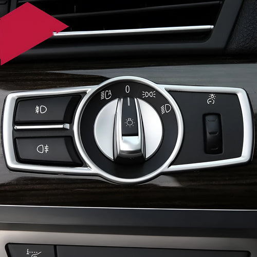 Silver ABS plastic decorative strip sticker for BMW headlight switch frame