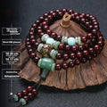 Men's rosewood 108 bead bracelet in national style with choice of stone designs and 6mm or 8mm bead sizes.