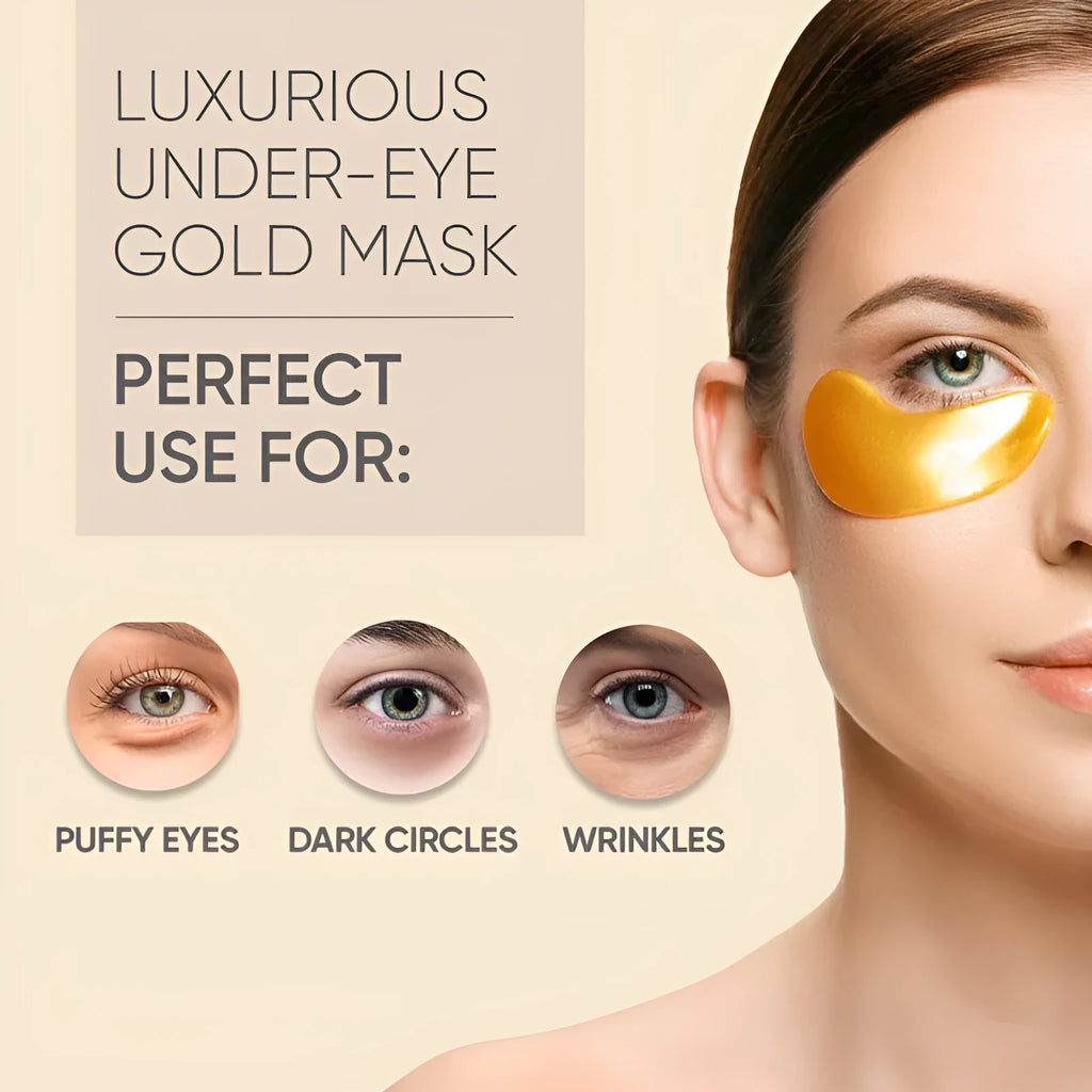 24K gold thin sheet eye mask patch 20 pairs for under-eye eye bag and wrinkle care