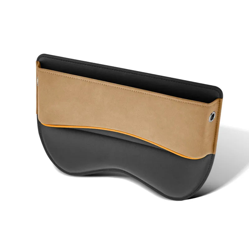 Leather car seat storage box in a choice of five suede-matching colours.