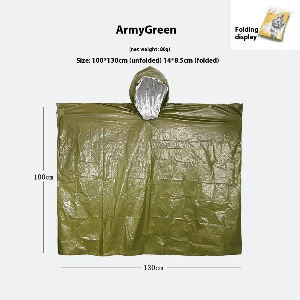 Marathon Wild Cross-country waterproof raincoat shown in orange and army green colours, laid flat to show size.