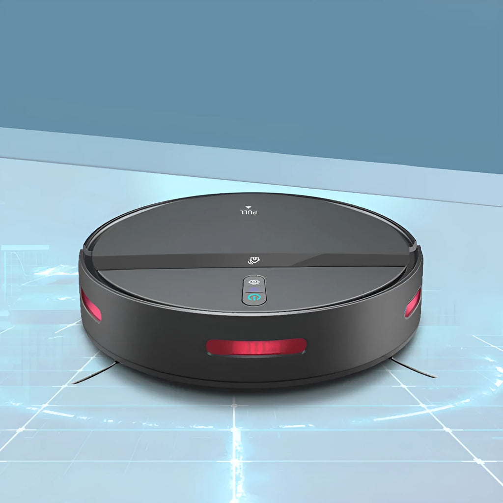 Automatic intelligent household sweeping robot in black with 600ml capacity and 320x320x78mm dimensions