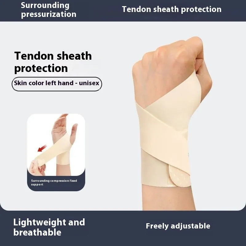 Black and skin colour adjustable athletic wristguards for badminton, tennis and volleyball.