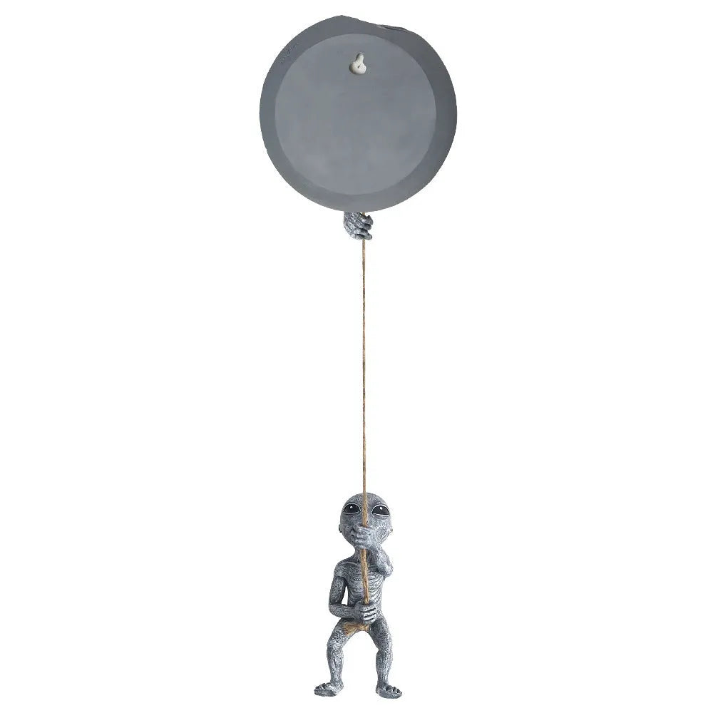 Grey resin alien tree pendant courtyard decoration with carved details, shown from the front.