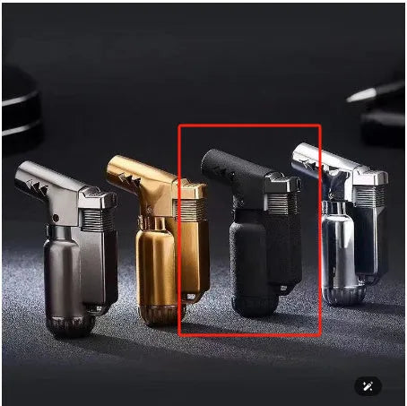 HB805-1 metal windproof lighter in black gold gray silver colours with elbow straight punching design