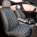Ringer plush cotton car seat cushion shown in burgundy colour on a car seat.