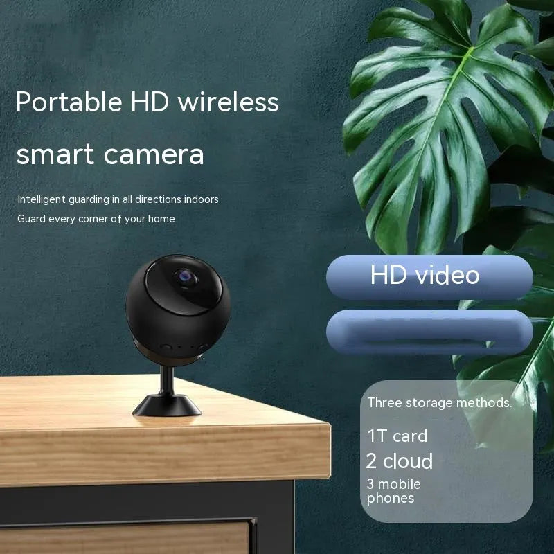 A12 wireless WIFI surveillance camera with ABS plastic housing and 3.6° lens