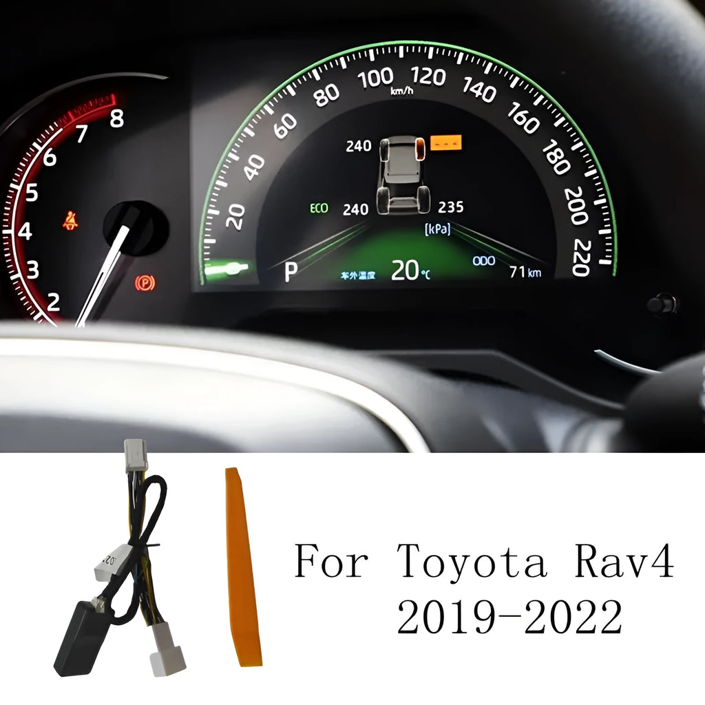 Black Toyota tyre pressure monitoring display module for dashboard installation