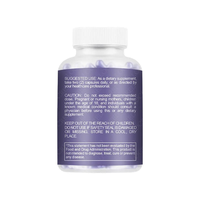 Bottle containing 60 vaginal capsules with herbal extraction formula for adult women's intimate wellness