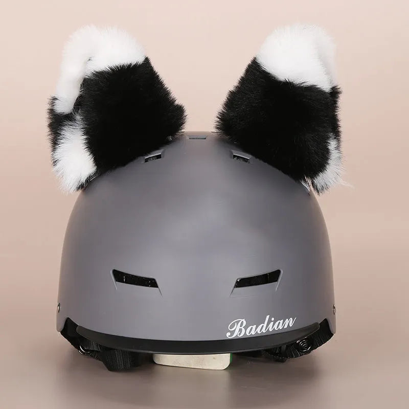 Child's plush cartoon character helmet cover and hat set in soft fabric, shown in medium size.