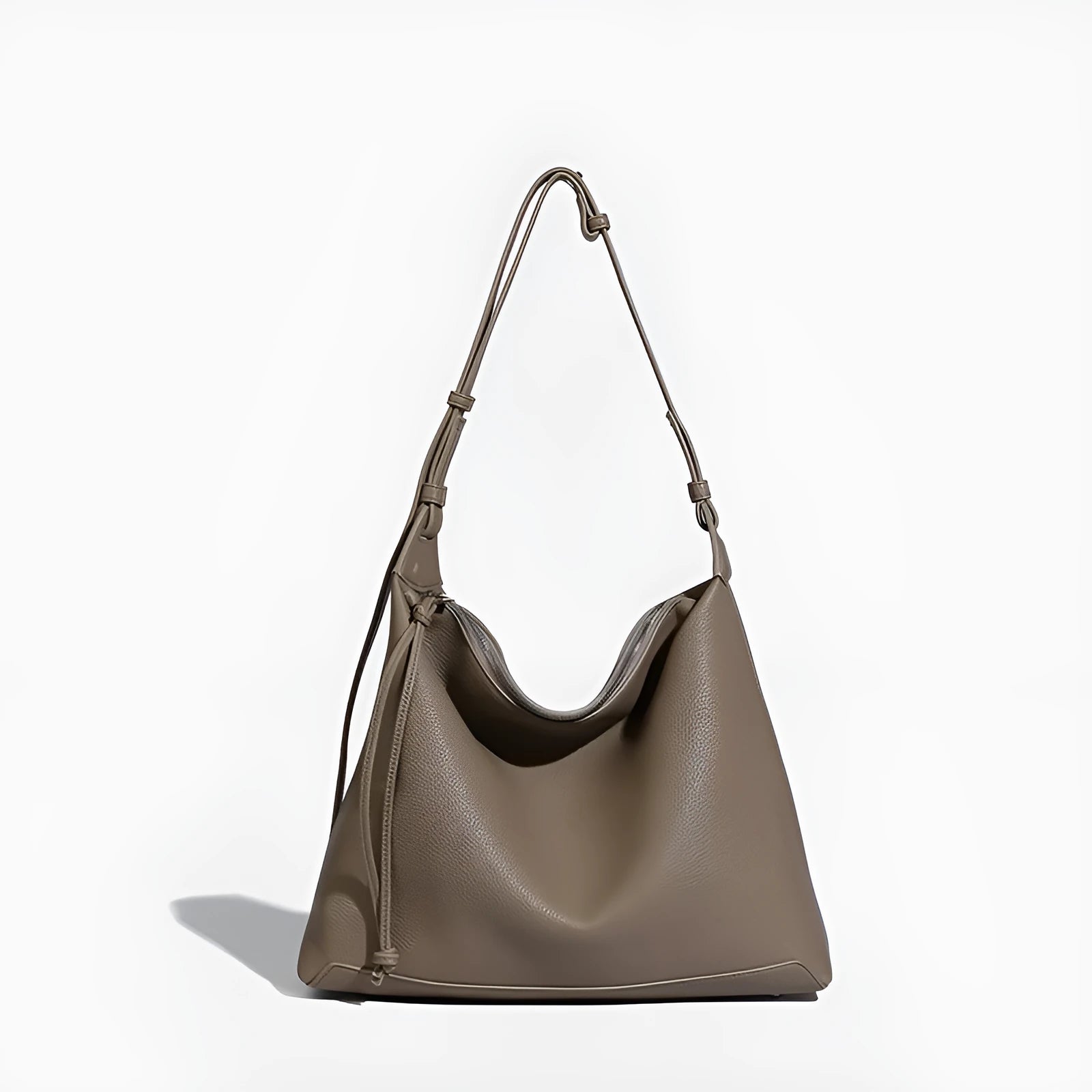 Large capacity shoulder messenger bag in soft PU material, caramel colour option