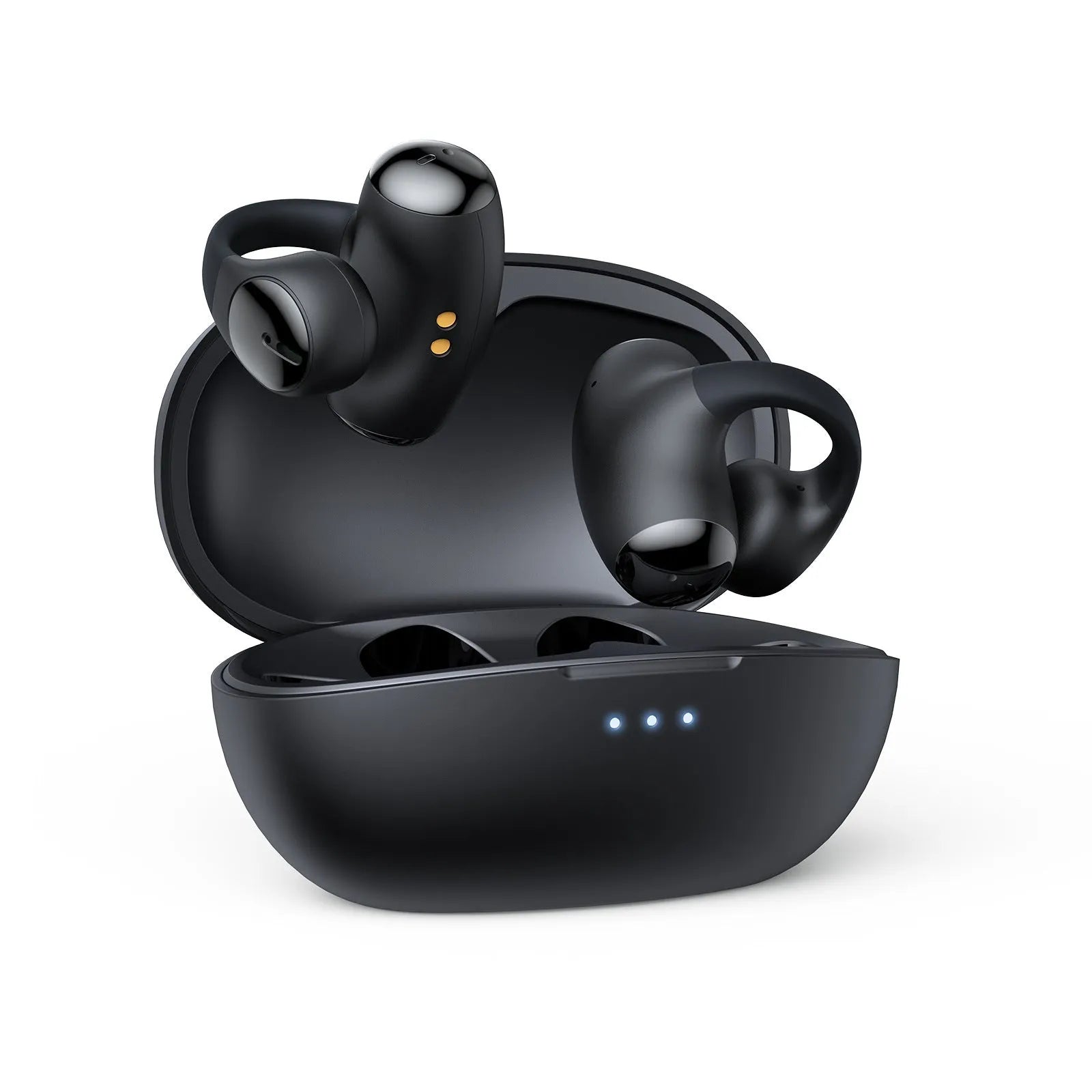 Black T306 Bluetooth wireless sports headset with ear hook design.