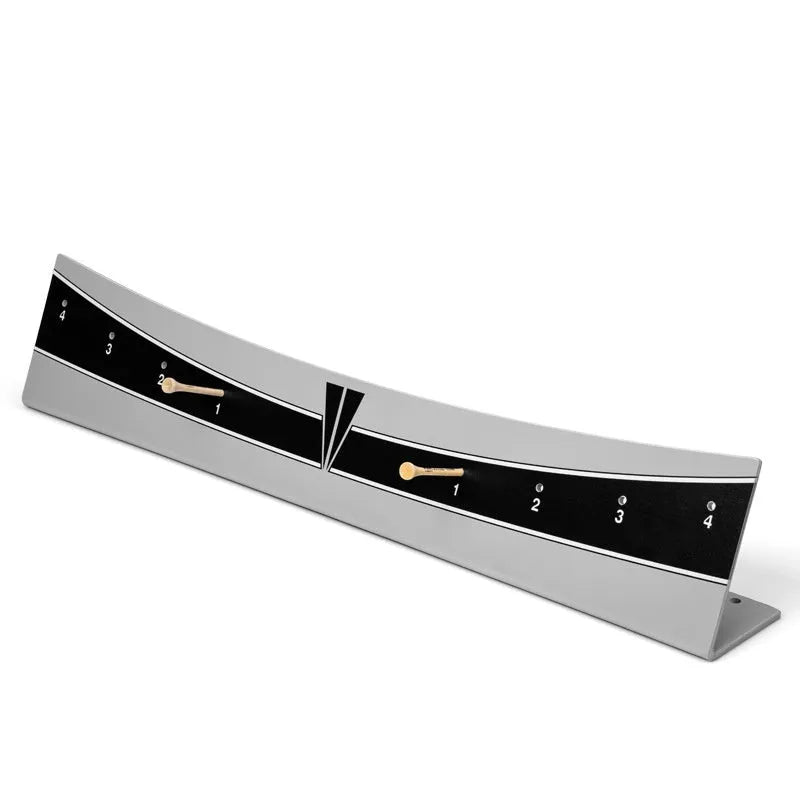 Golf putter with attached adjustable trajectory balance simulator, a PVC training aid for stroke feedback.