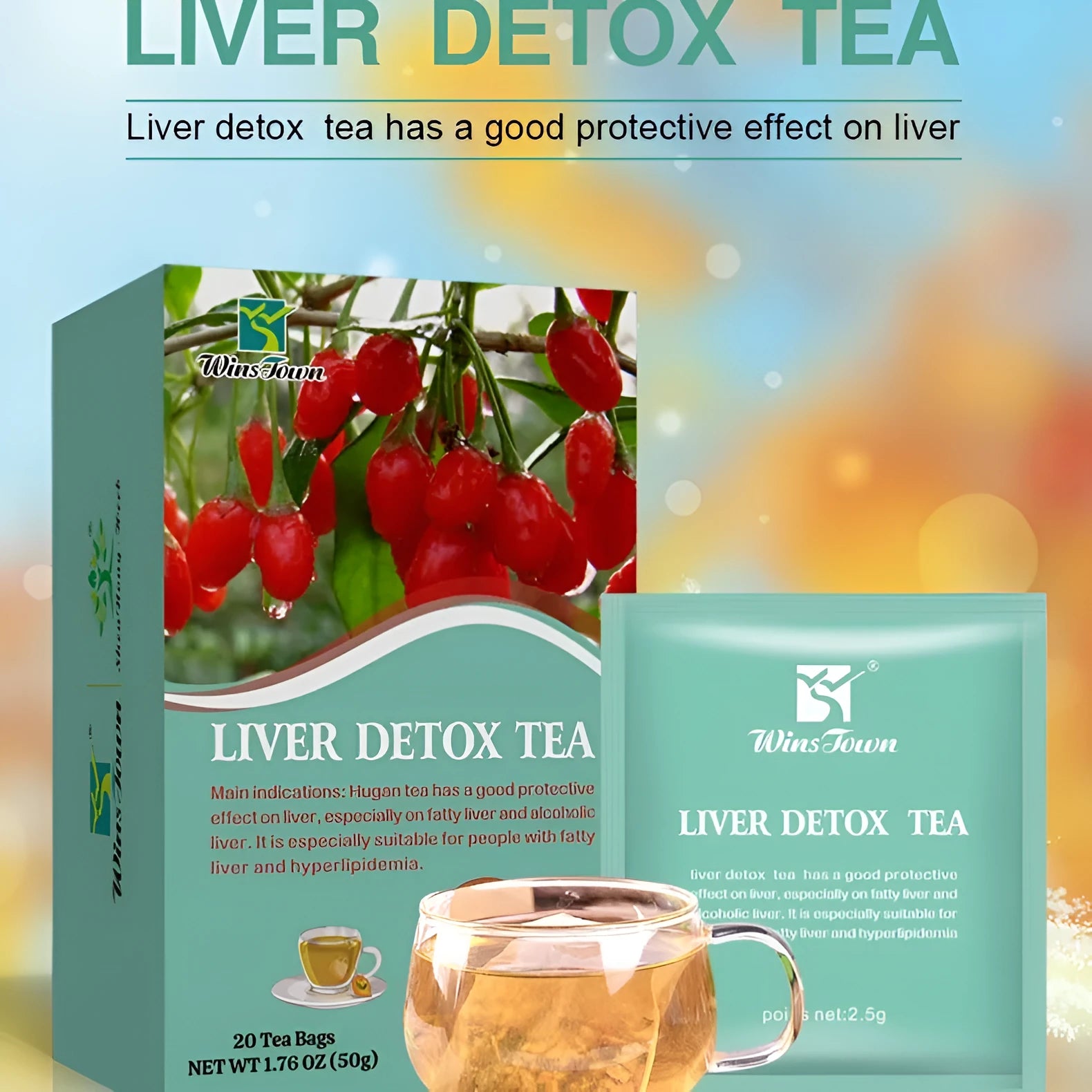 Box of 50g herb substitutional loose leaf tea with medicinal food homology ingredients.
