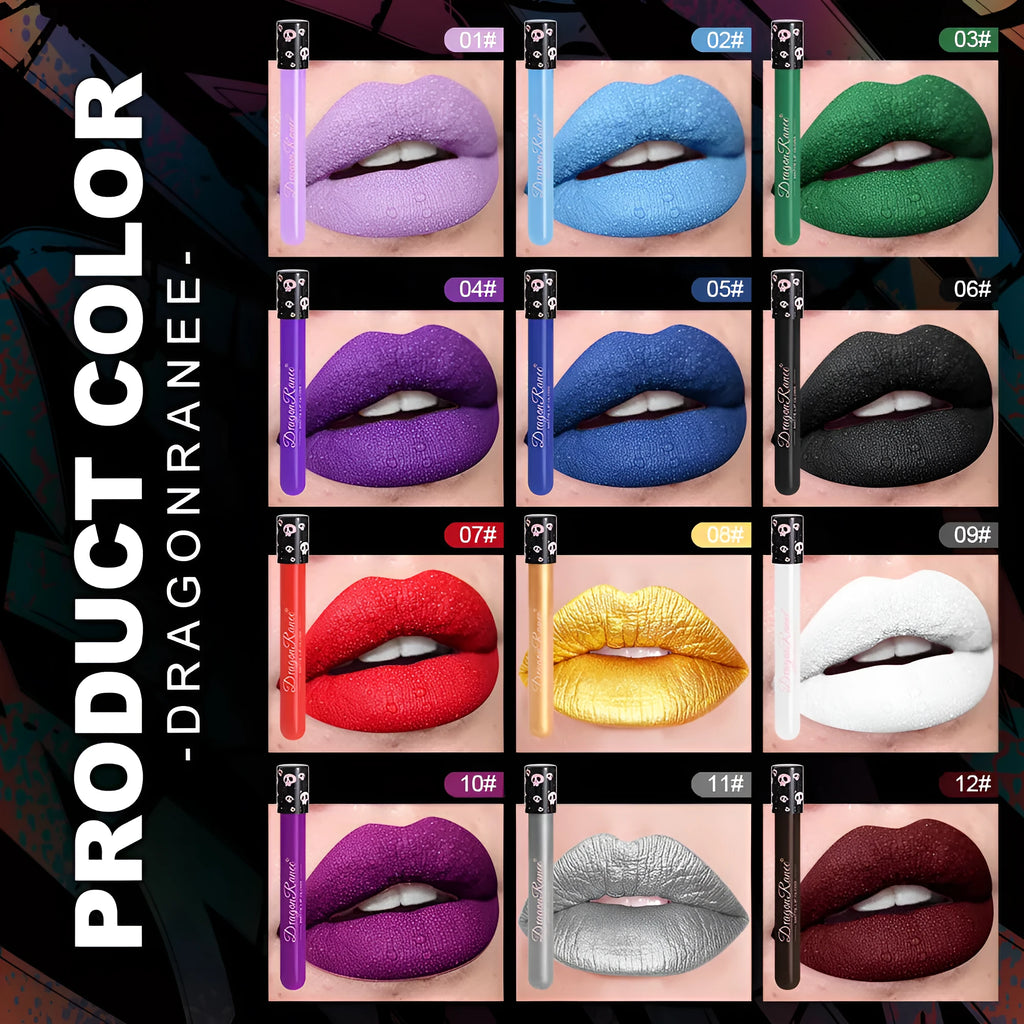 Halloween metallic lip gloss in skull test tube packaging with waterproof formula