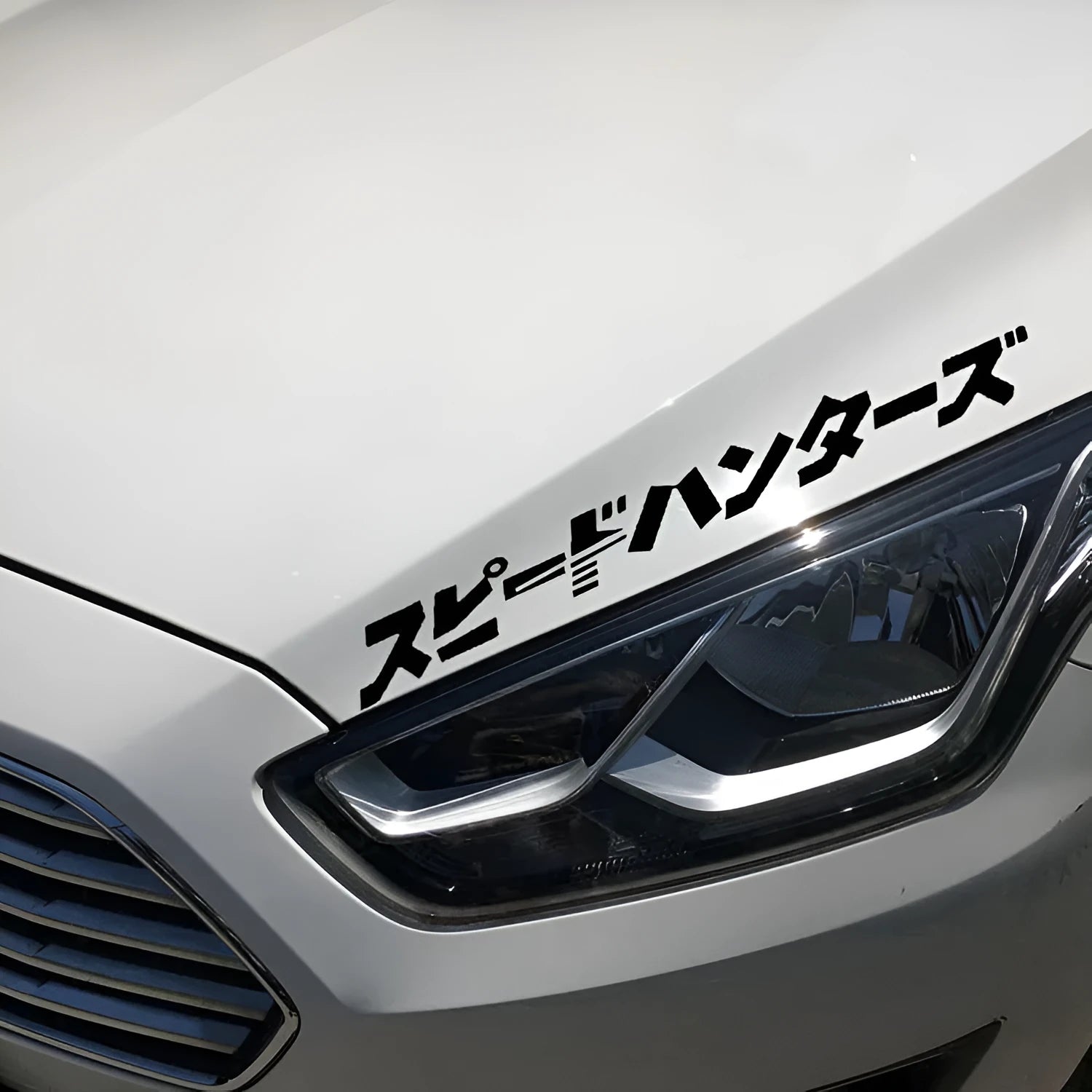 Japanese reflective car sticker measuring 35x35cm in black and white colour options