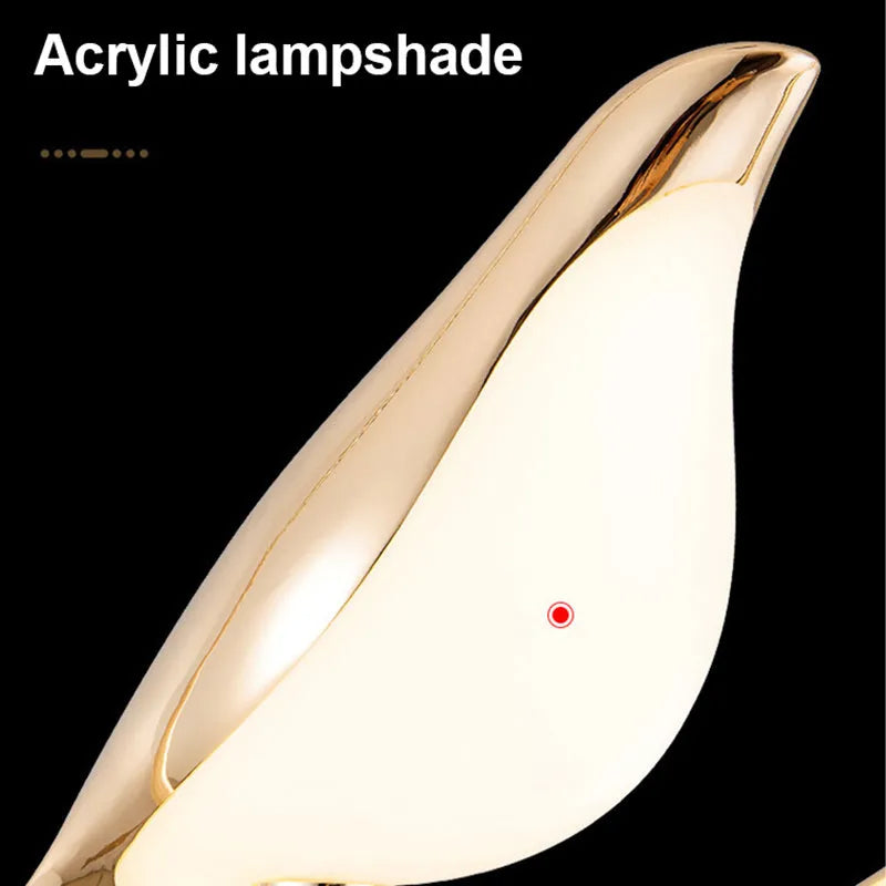 Modern minimalist magpie bird design chandelier with long 150cm drop and single LED light head