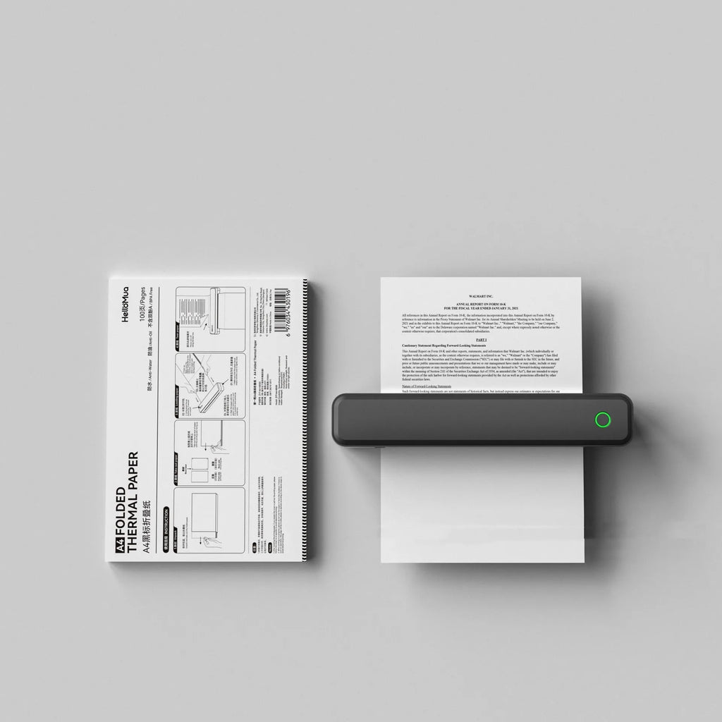Compact black or white thermal printer with Bluetooth for mobile phone printing