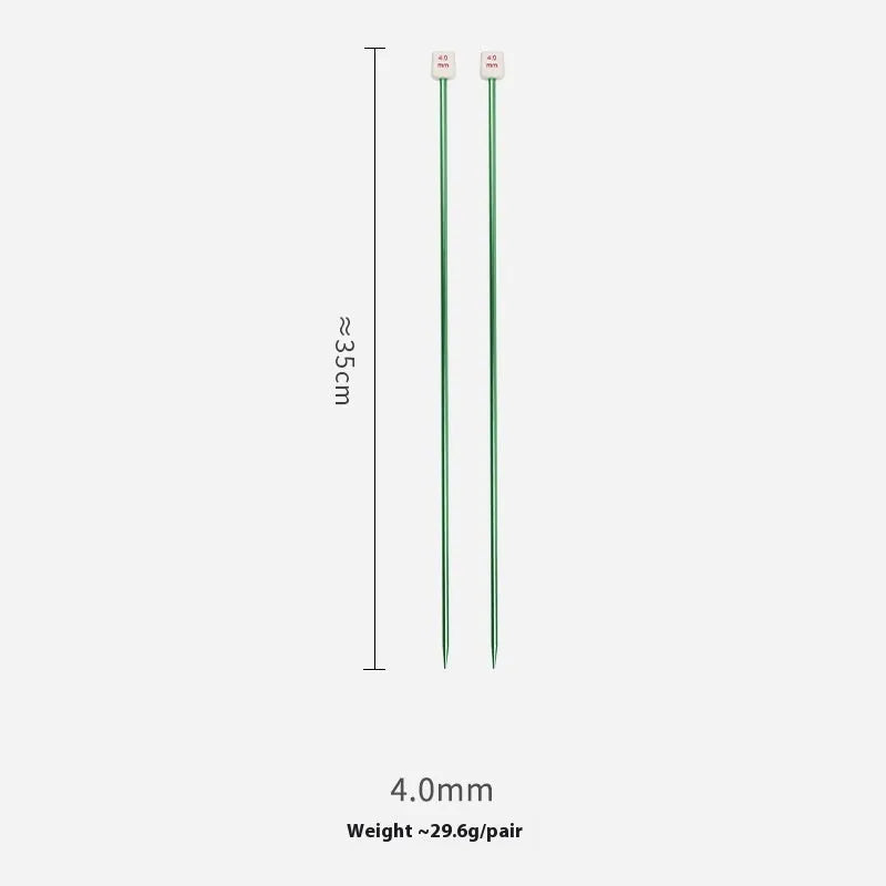 Lengthened crochet hook set showing multiple sizes from 2.0mm to 10.0mm, each with a protective cap.