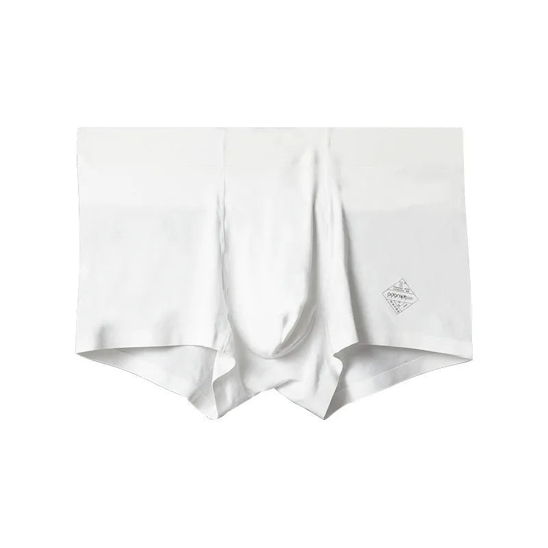 Men's seamless modal underwear in mid-waist fit, shown in green colour.