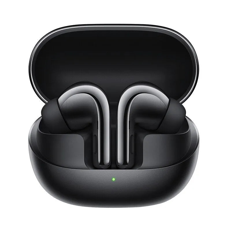 Black and gold active noise cancelling true wireless Bluetooth earbuds with charging case