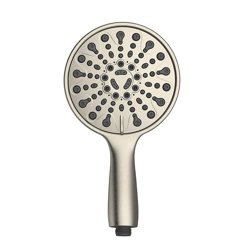 Chrome electroplated six-function handheld shower head with a 6-inch face