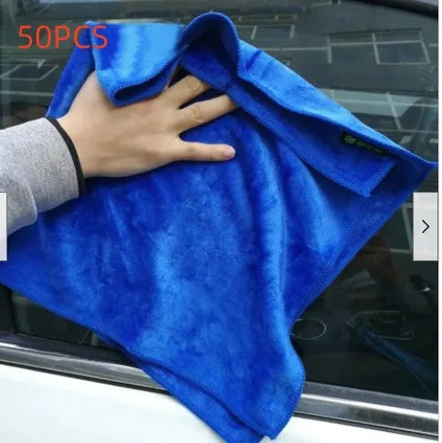 Large blue microfiber car wash towel 160cm x 60cm for car cleaning and waxing