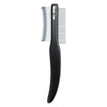Black wood-handled pet grooming comb with double-sided stainless steel teeth for cat and dog grooming