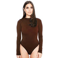 Women's apricot-coloured high-elasticity jumpsuit with mid waist and shorts-length legs laid flat.