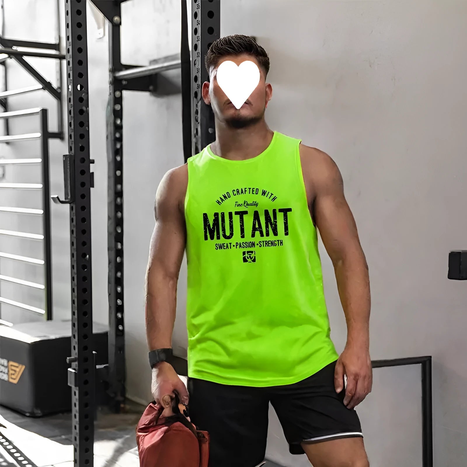 Loose fit sleeveless polyester training vest for gym workouts, shown in a colour option.