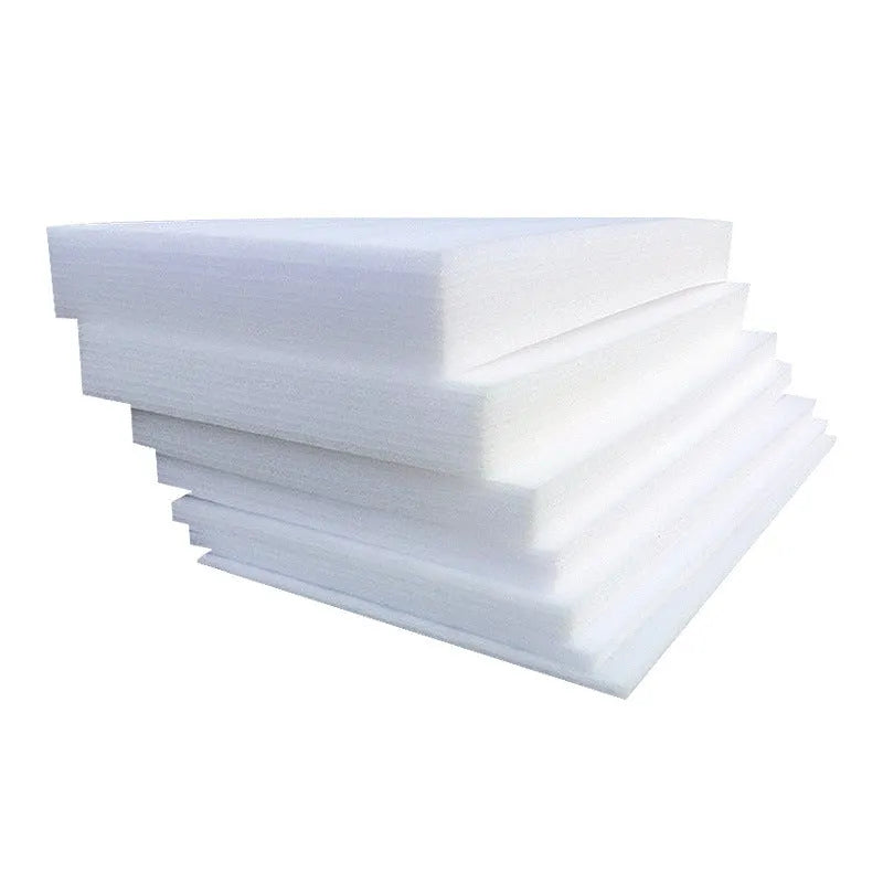 Large white rectangular EPE pearl cotton foam board showing its thickness and smooth surface