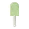 Blue foldable pet grooming brush with silicone bristles for cats and dogs